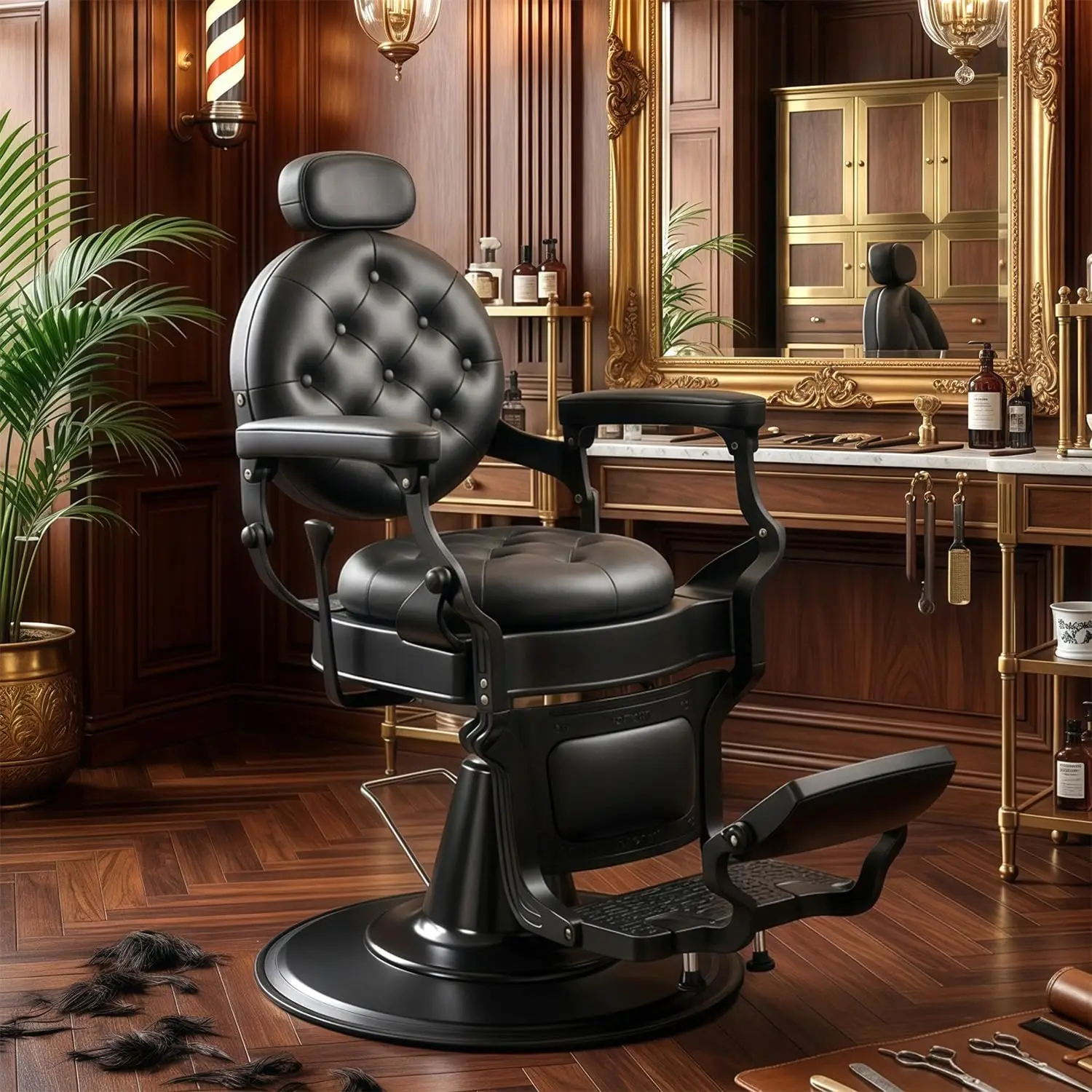 Retro Style Hydraulic Salon Chair with Wide Footrest, Heavy Duty Barber Chair for Home and Studio
Retro Style Hydraulic Salon Chair with Wide Footrest, Heavy Duty Barber Chair for Home and Studio