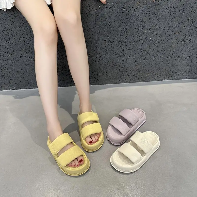 Women's Genuine Leather Slip-On Sandals Thick Bottom Magic Tape Flat Summer Casual Rubber Outsole Beach Slippers
Women's Genuine Leather Slip-On Sandals Thick Bottom Magic Tape Flat Summer Casual Rubber Outsole Beach Slippers
