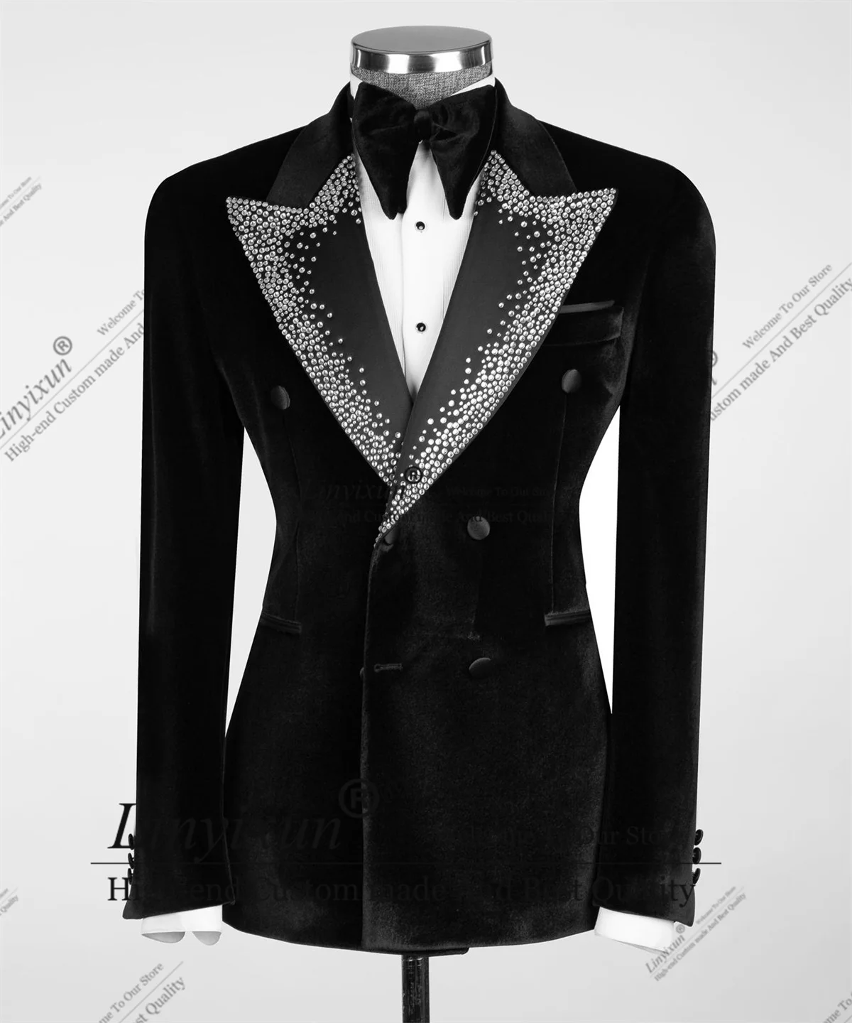 Shiny Diamond Crystals Men Suits Shawl Lapel Groom Tuxedos 2 Pieces Sets Customized Costume Homme Party Wedding Prom Blazers
Shiny Diamond Crystals Men Suits Shawl Lapel Groom Tuxedos 2 Pieces Sets Customized Costume Homme Party Wedding Prom Blazers