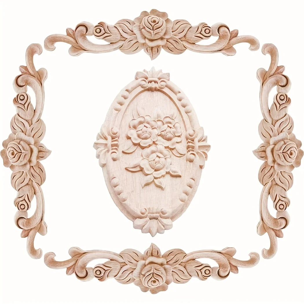 5pcs Wood Carved Applique Onlay Unpainted Corner Door Cabinet Rose (20x5cm/7.87x1.97inch+21cm x 15cm/8.27 x 5.91inch)
5pcs Wood Carved Applique Onlay Unpainted Corner Door Cabinet Rose (20x5cm/7.87x1.97inch+21cm x 15cm/8.27 x 5.91inch)