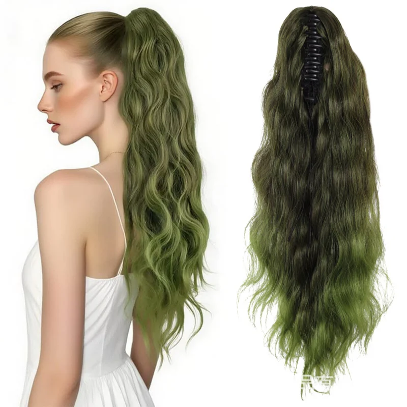 European and American style gradient water ripple wig, fluffy invisible high-temperature synthetic fiber curly ponytail
European and American style gradient water ripple wig, fluffy invisible high-temperature synthetic fiber curly ponytail
