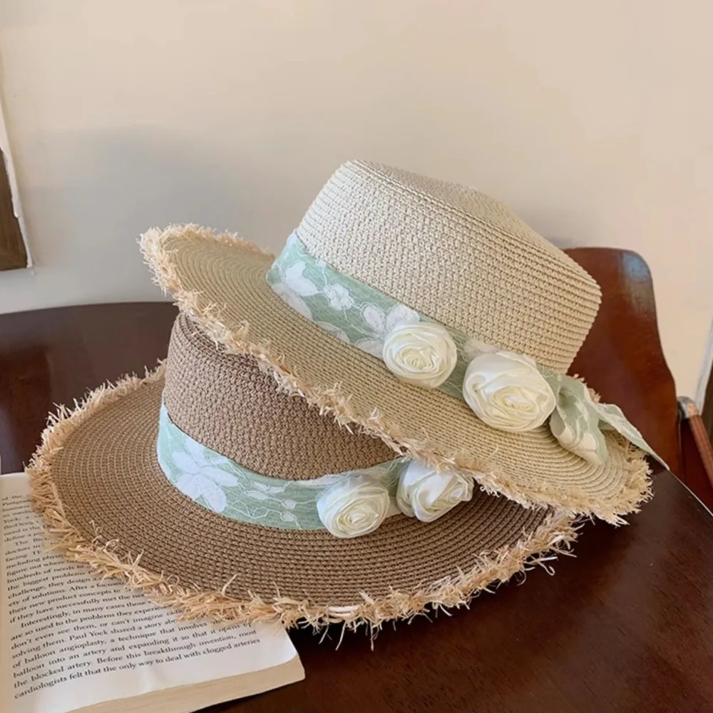 Fashion French Style Lace Floral Brim Cap Flat Top Lolita Straw Woven Hat Sweet Wide Brim Women's Sun Hat Ladies
Fashion French Style Lace Floral Brim Cap Flat Top Lolita Straw Woven Hat Sweet Wide Brim Women's Sun Hat Ladies