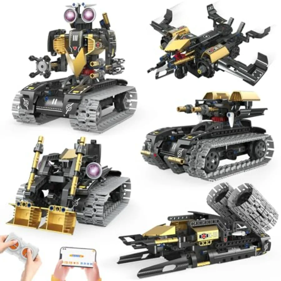 Robot Building Kit with APP/Remote Control STEM Gifts for Boys Age 6-16 Technic Coding Robotic Toys for Birthday Buildable 5in1
Robot Building Kit with APP/Remote Control STEM Gifts for Boys Age 6-16 Technic Coding Robotic Toys for Birthday Buildable 5in1