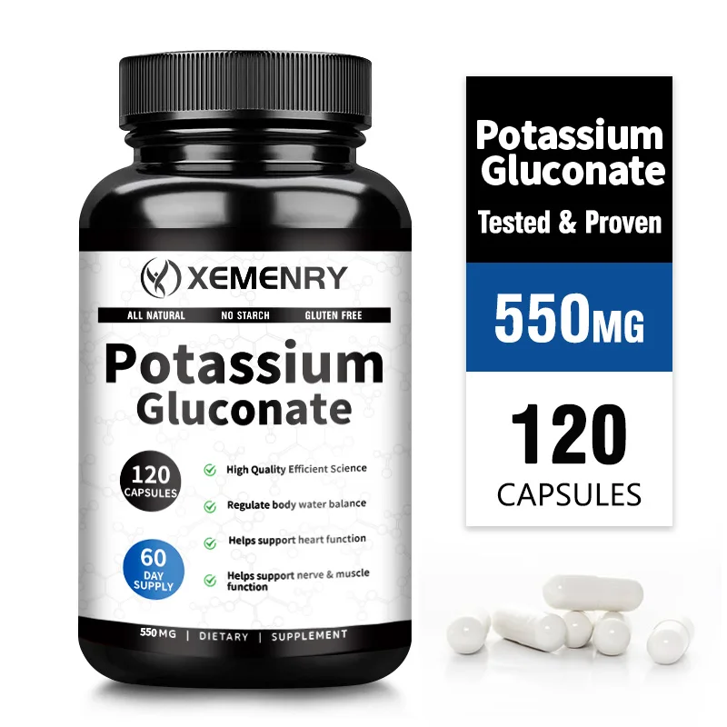 Potassium Gluconate Capsules - Boosts Energy, Strengthens Nervous System, Heart Health, Increases Muscle Strength
Potassium Gluconate Capsules - Boosts Energy, Strengthens Nervous System, Heart Health, Increases Muscle Strength