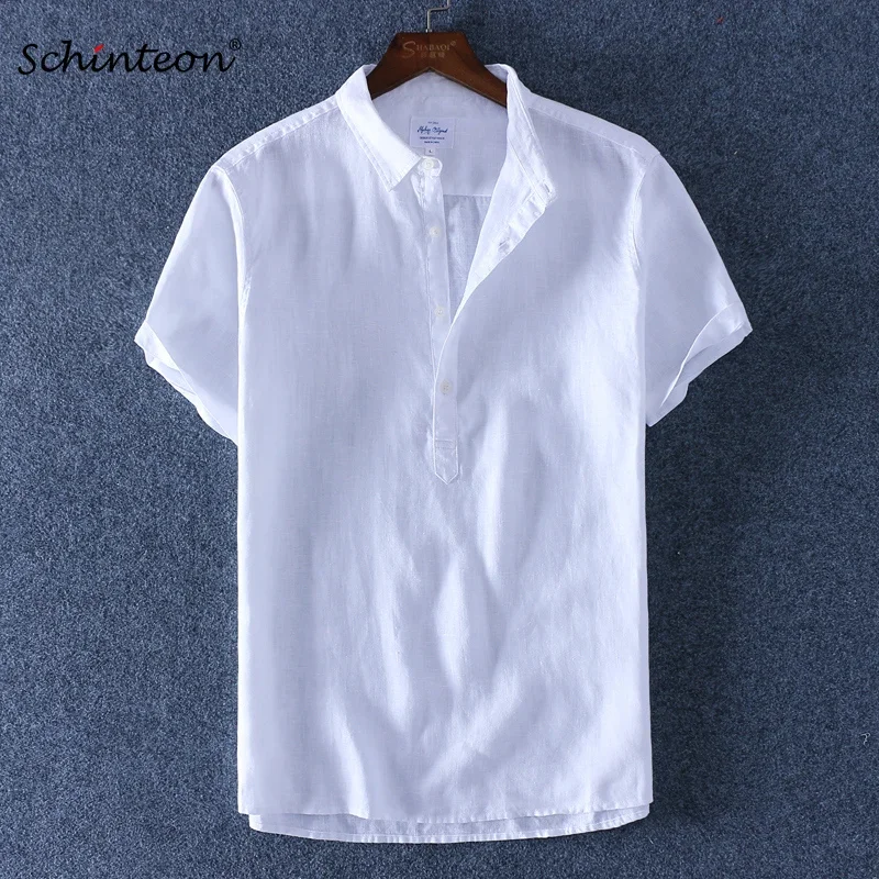 Schinteon 100% Linen Summer Casual Shirt Men Breathable Turn-down Collar Short Sleeved Pullover Shirt Comfortable New
Schinteon 100% Linen Summer Casual Shirt Men Breathable Turn-down Collar Short Sleeved Pullover Shirt Comfortable New