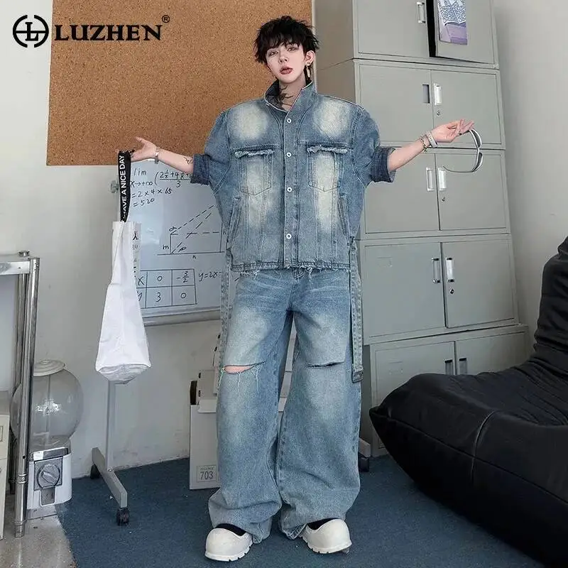LUZHEN 2026 Summer Vintage Wornout Design Denim Two-piece Sets Men's Fashion High Quality Short Sleeve Shirts And Jeans JY6498
LUZHEN 2026 Summer Vintage Wornout Design Denim Two-piece Sets Men's Fashion High Quality Short Sleeve Shirts And Jeans JY6498