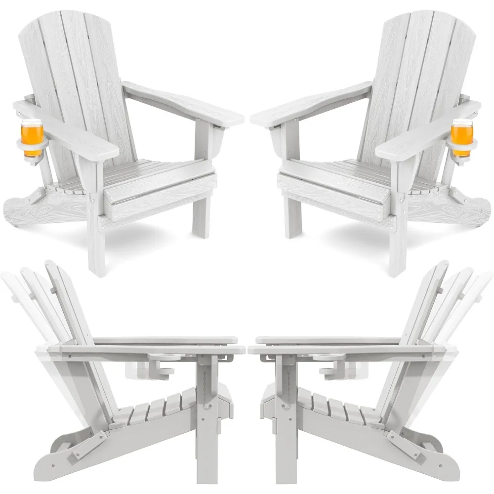 Folding Adirondack Chair Set of 4, Reclining Adirondack Chair with 3 Recline Positions, All Weather HDPE Outdoor Adirondack, Wh
Folding Adirondack Chair Set of 4, Reclining Adirondack Chair with 3 Recline Positions, All Weather HDPE Outdoor Adirondack, Wh