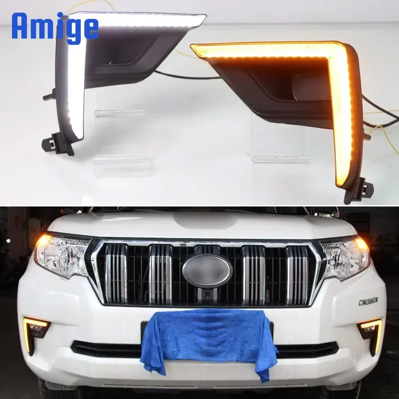 Car LED DRL Daylights For Toyota Prado 150 FJ150 LC150 2018 2019 Yellow Turn Signal Daytime Running Auto Driving Lamp Foglamps
Car LED DRL Daylights For Toyota Prado 150 FJ150 LC150 2018 2019 Yellow Turn Signal Daytime Running Auto Driving Lamp Foglamps