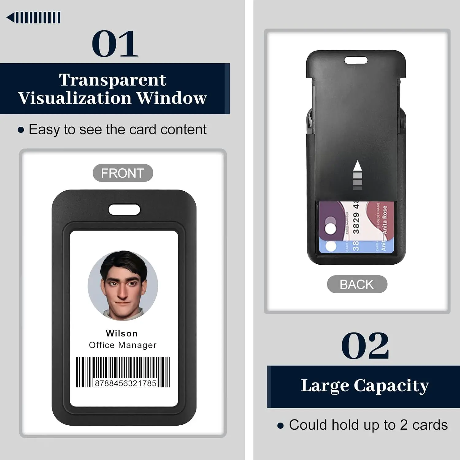 Sliding Back Case Pass Work ID Card Holder Exhibition ID Name Tag Badge Holder Credit Business Card Cover Case Sleeve Protector
Sliding Back Case Pass Work ID Card Holder Exhibition ID Name Tag Badge Holder Credit Business Card Cover Case Sleeve Protector