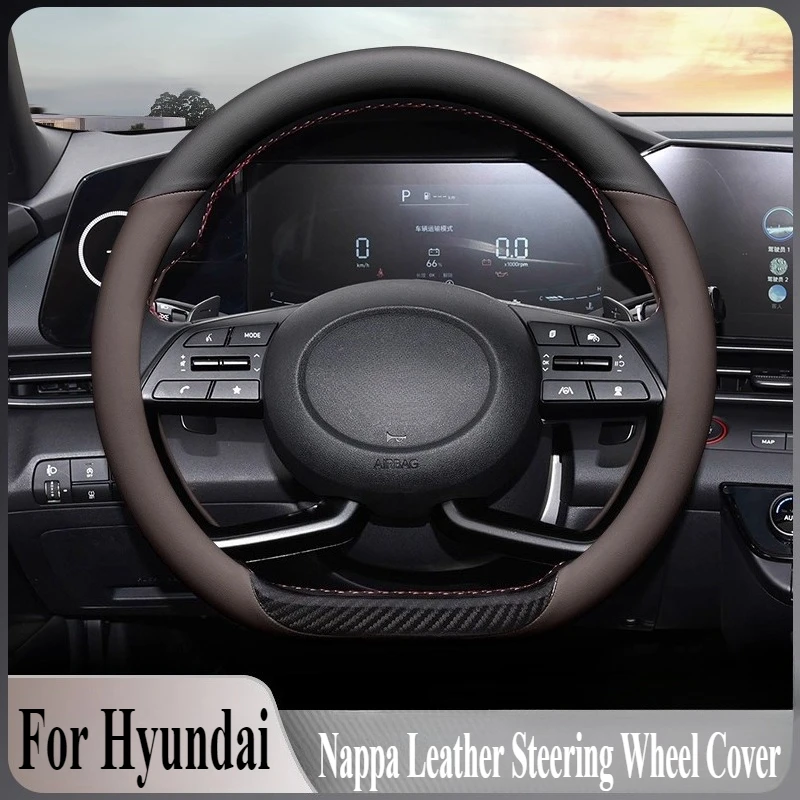 For Hyundai Tucson IX35 IX25 Sonata Santa Fe Elantra Accent Lafesta Nappa Leather Steering Wheel Cover Anti Slip Car Accessory
For Hyundai Tucson IX35 IX25 Sonata Santa Fe Elantra Accent Lafesta Nappa Leather Steering Wheel Cover Anti Slip Car Accessory