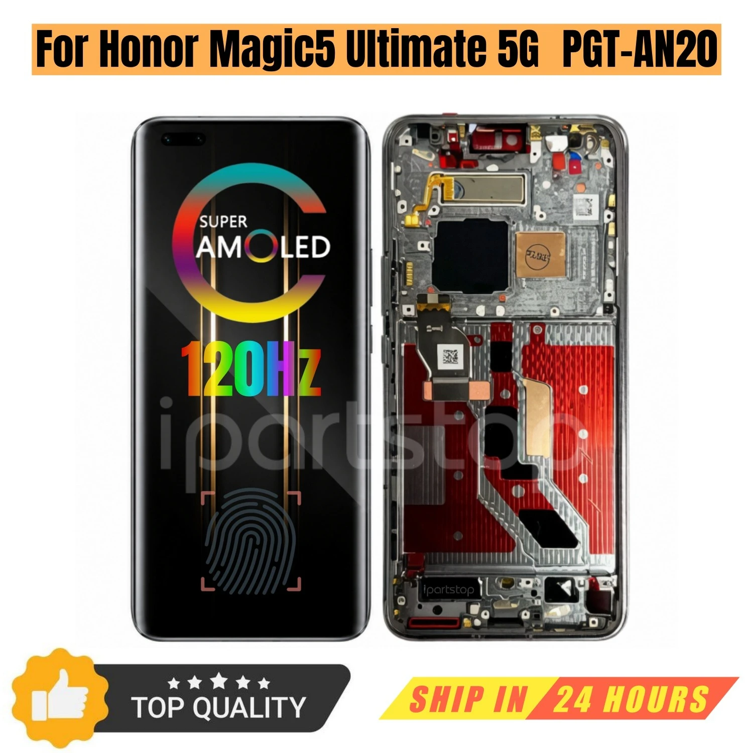 iParts Replacement New Display for Honor Magic5 Ultimate 5G PGT-AN20 120Hz LTPO OLED Touch Screen With Frame Assembly OEM
iParts Replacement New Display for Honor Magic5 Ultimate 5G PGT-AN20 120Hz LTPO OLED Touch Screen With Frame Assembly OEM