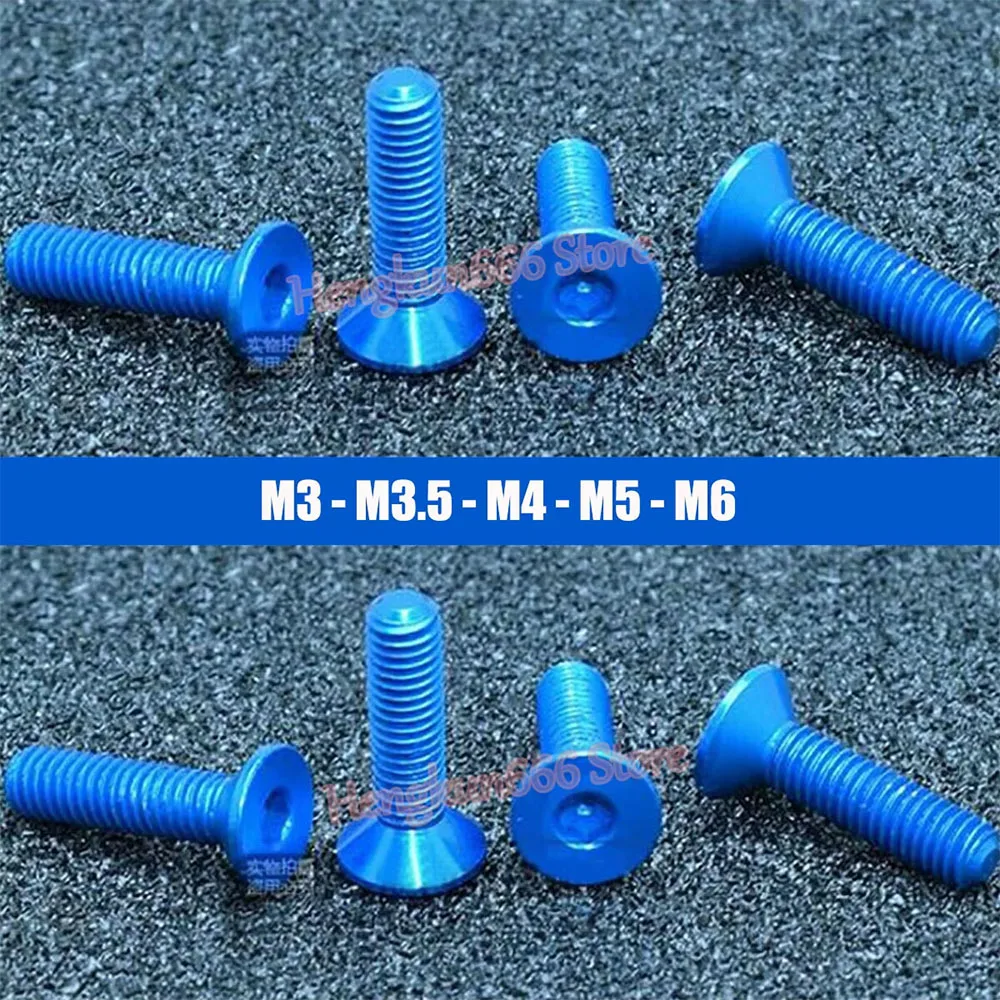 M3 M3.5 M4 M5 M6 Aluminum Alloy Flat Head Socket Cap Screw Blue Anodized Countersunk Head Allen Bolts Hex Drive DIN 7991
M3 M3.5 M4 M5 M6 Aluminum Alloy Flat Head Socket Cap Screw Blue Anodized Countersunk Head Allen Bolts Hex Drive DIN 7991