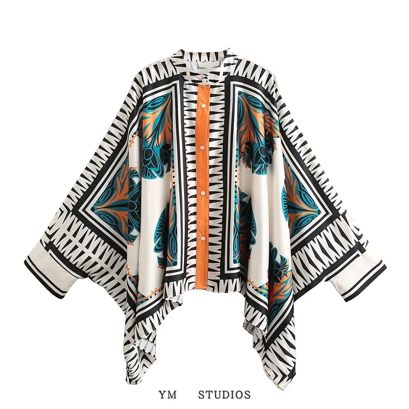Spring and Summer Loose Bat Sleeve Cardigan Printed Irregular Shawl Sunscreen Shirt Women's Shirt Street style
Spring and Summer Loose Bat Sleeve Cardigan Printed Irregular Shawl Sunscreen Shirt Women's Shirt Street style