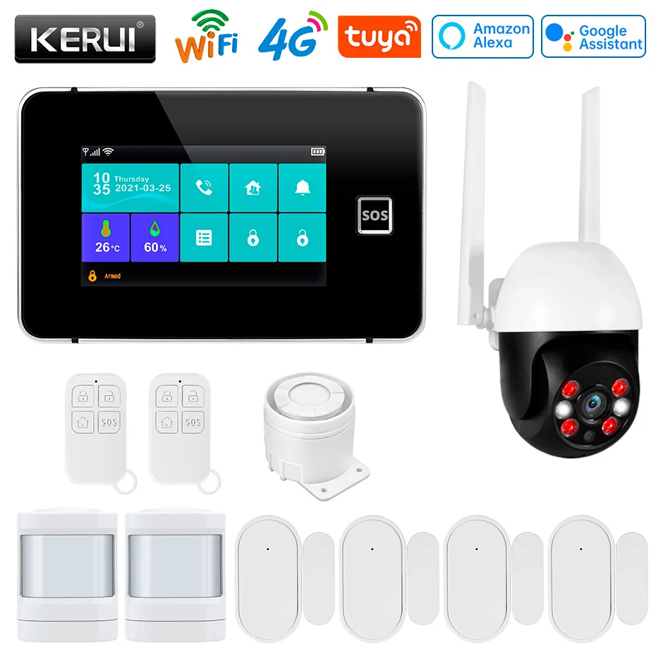 KERUI G64 4G WIFI Wireless Alarm System GSM Home Security Burglar Alarm Work with Alexa Tuya Smart Life App Control
KERUI G64 4G WIFI Wireless Alarm System GSM Home Security Burglar Alarm Work with Alexa Tuya Smart Life App Control