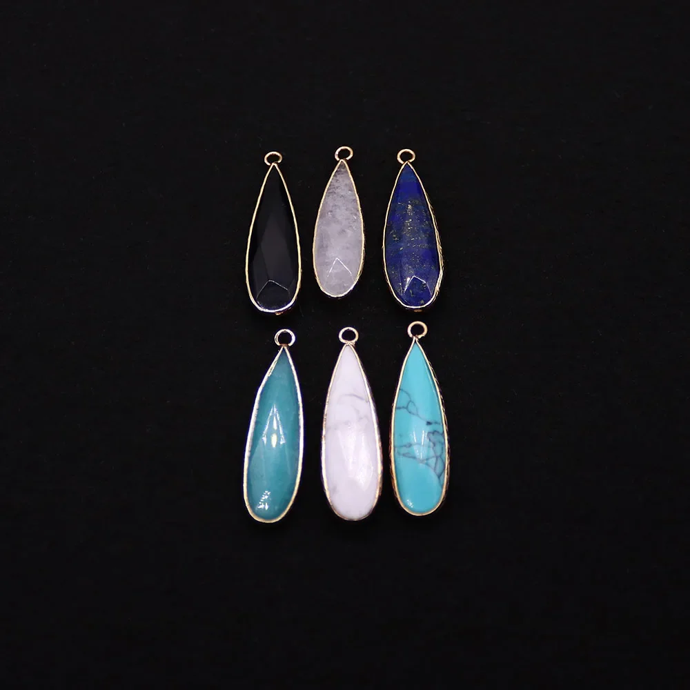 Fashion Natural Stone Crystal Black Agate Polished Long Teardrop Shape Electroplated Edged Single Hole Pendant DIY Accessories
Fashion Natural Stone Crystal Black Agate Polished Long Teardrop Shape Electroplated Edged Single Hole Pendant DIY Accessories