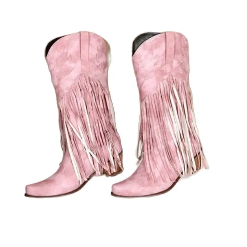 Pink Tassel Decor Mid Calf Boots Solid Color Pointed Toe Shoes for Women Chunky Heels Fashion Shoes 2023 Zapatos Para Mujere
Pink Tassel Decor Mid Calf Boots Solid Color Pointed Toe Shoes for Women Chunky Heels Fashion Shoes 2023 Zapatos Para Mujere