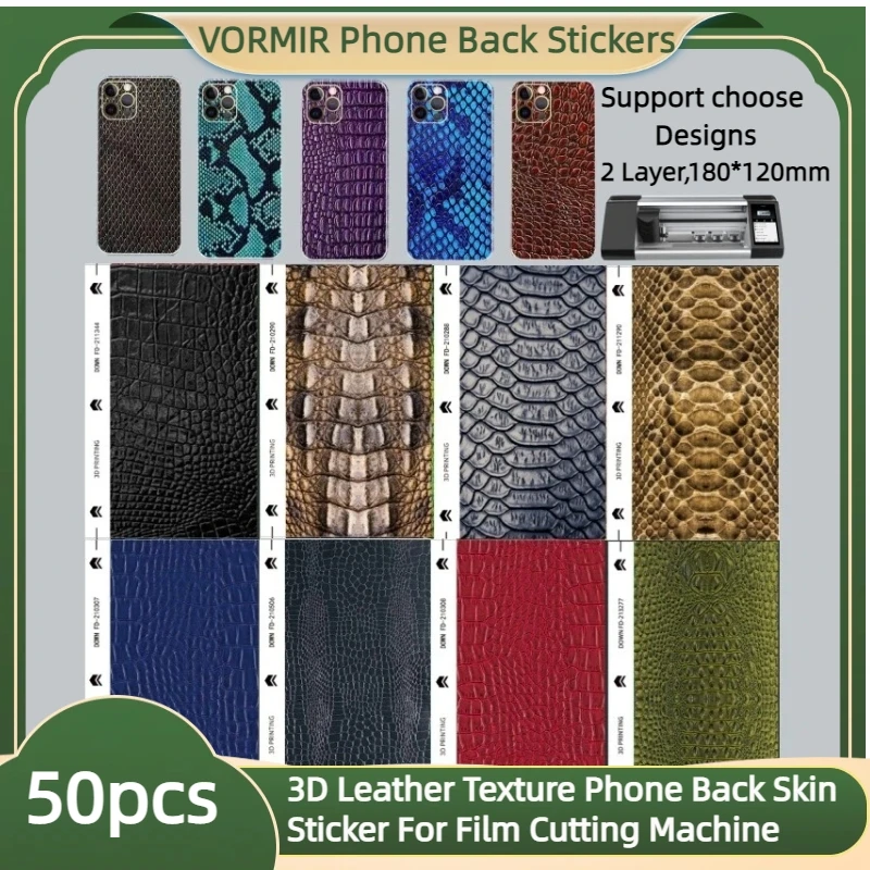 VORMIR 50pcs 3D Crocodile Snakeskin Leather Phone Back Skin Sticker Sheet Relief Embossed Print Protector For Film Blade Cutter
VORMIR 50pcs 3D Crocodile Snakeskin Leather Phone Back Skin Sticker Sheet Relief Embossed Print Protector For Film Blade Cutter