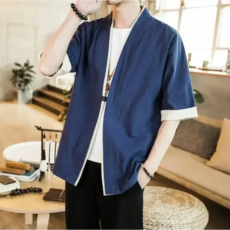 Summer Half Sleeve Shirt Men Cotton Linen Solid Color Shirt Male Cardigan Chinese Style Vintage Plus Size 5XL
Summer Half Sleeve Shirt Men Cotton Linen Solid Color Shirt Male Cardigan Chinese Style Vintage Plus Size 5XL