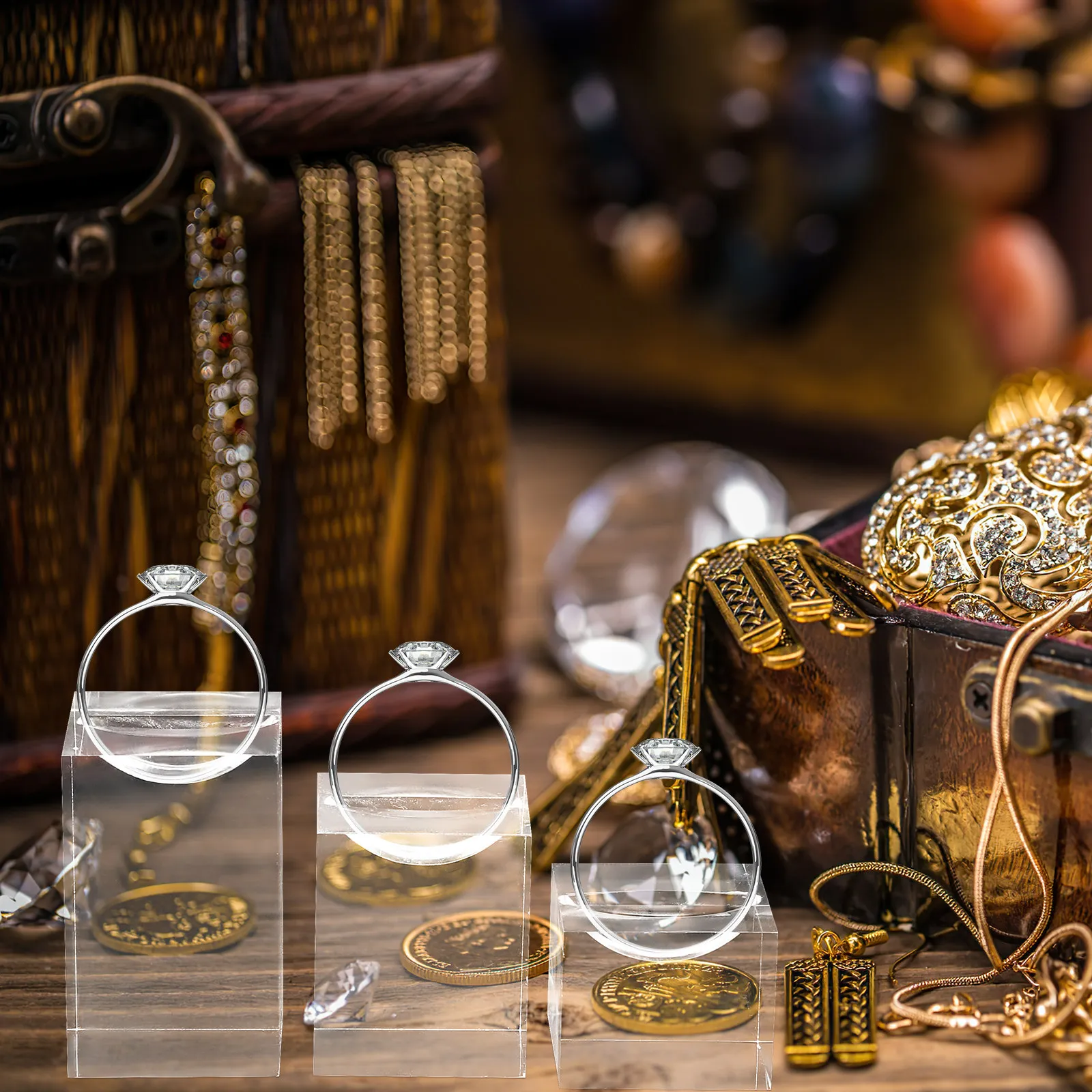 3Pcs Acrylic Ring Stand Clear Ring Display Holder Jewelry Display Stand for Desktop Showcase Store Organizer Jewelry Holder
3Pcs Acrylic Ring Stand Clear Ring Display Holder Jewelry Display Stand for Desktop Showcase Store Organizer Jewelry Holder