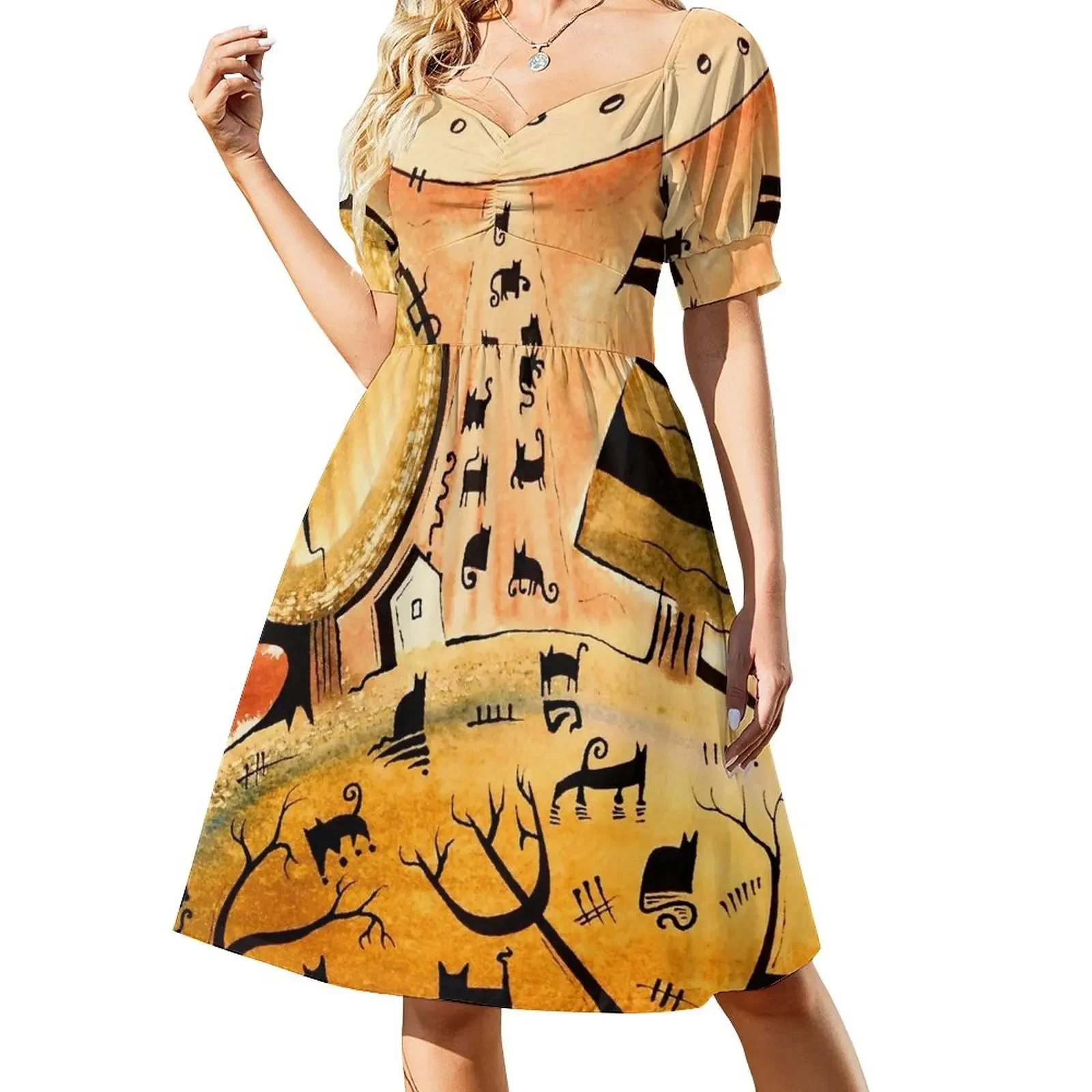Invasion of the Alien Cats Short-Sleeved Dress dress party night Prom gown clothes women's clothing trend 2025
Invasion of the Alien Cats Short-Sleeved Dress dress party night Prom gown clothes women's clothing trend 2025