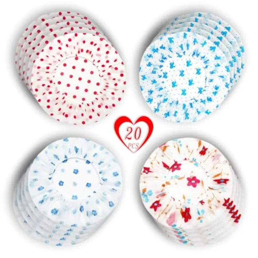 20-Pack Reusable Waterproof Shower Caps - 27cm Durable Elastic Hair Caps for Women, Men and,Colorful Patterns, Individually Wra
20-Pack Reusable Waterproof Shower Caps - 27cm Durable Elastic Hair Caps for Women, Men and,Colorful Patterns, Individually Wra