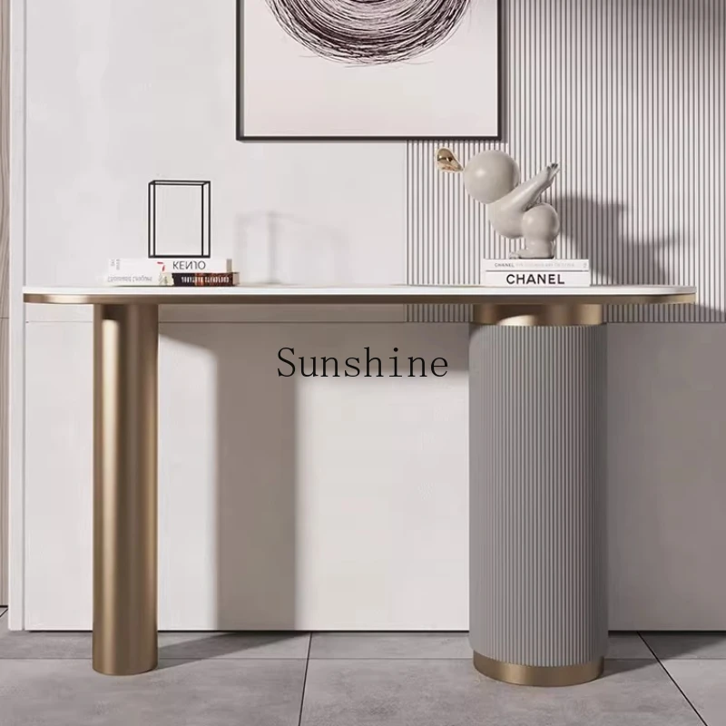 Light luxury stainless steel modern simple villa living room entry cabinet against the wall foyer end view table
Light luxury stainless steel modern simple villa living room entry cabinet against the wall foyer end view table