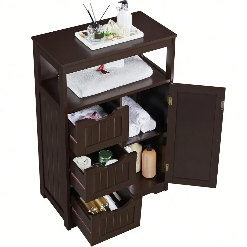 Modern Wooden Bathroom Floor Cabinet Wiht Adjustable Shelf, Multiple Tiers Storage Cabinet With Door 3 Drawers, For Kitchen, Li
Modern Wooden Bathroom Floor Cabinet Wiht Adjustable Shelf, Multiple Tiers Storage Cabinet With Door 3 Drawers, For Kitchen, Li
