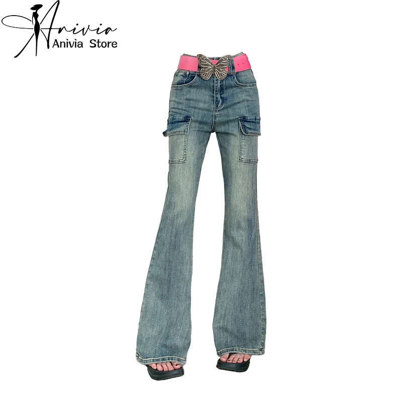 Women's American Retro High Waist Jeans Fashion Y2K All match Blue Wash Pockets Wide Leg Baggy Pants Harajuku Street Clothing
Women's American Retro High Waist Jeans Fashion Y2K All match Blue Wash Pockets Wide Leg Baggy Pants Harajuku Street Clothing