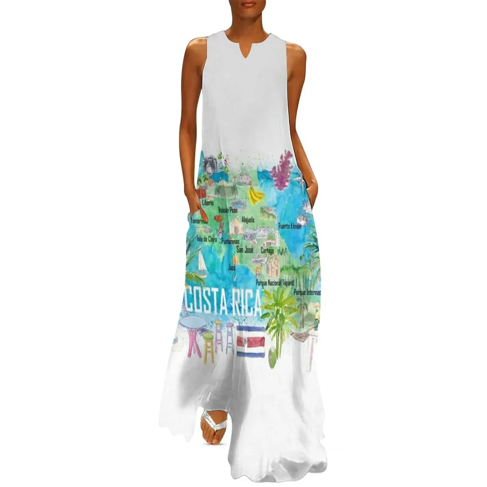 Costa Rica Illustrated Travel Map with Roads and Highlights Long Dress bandage dress women's evening dress 2025
Costa Rica Illustrated Travel Map with Roads and Highlights Long Dress bandage dress women's evening dress 2025