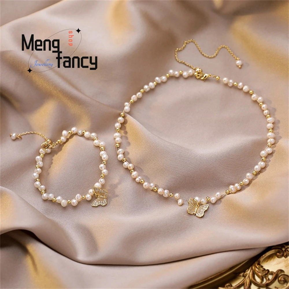 Freshwater Pearl Butterfly Necklace, A Fashionable And Ethereal Butterfly Pull-Out Adjustable Bracelet Set Fashion Jewelry
Freshwater Pearl Butterfly Necklace, A Fashionable And Ethereal Butterfly Pull-Out Adjustable Bracelet Set Fashion Jewelry