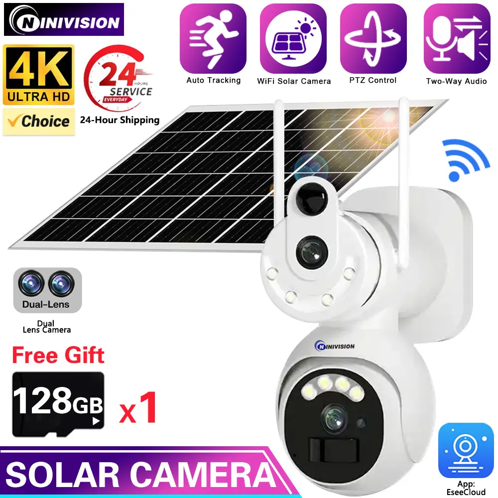 Dual Lens Solar Camera 4K 8MP Wifi Surveillance Camera Video Security Protection Smart Home Wi-fi IP Outdoor CCTV IP Cam
Dual Lens Solar Camera 4K 8MP Wifi Surveillance Camera Video Security Protection Smart Home Wi-fi IP Outdoor CCTV IP Cam