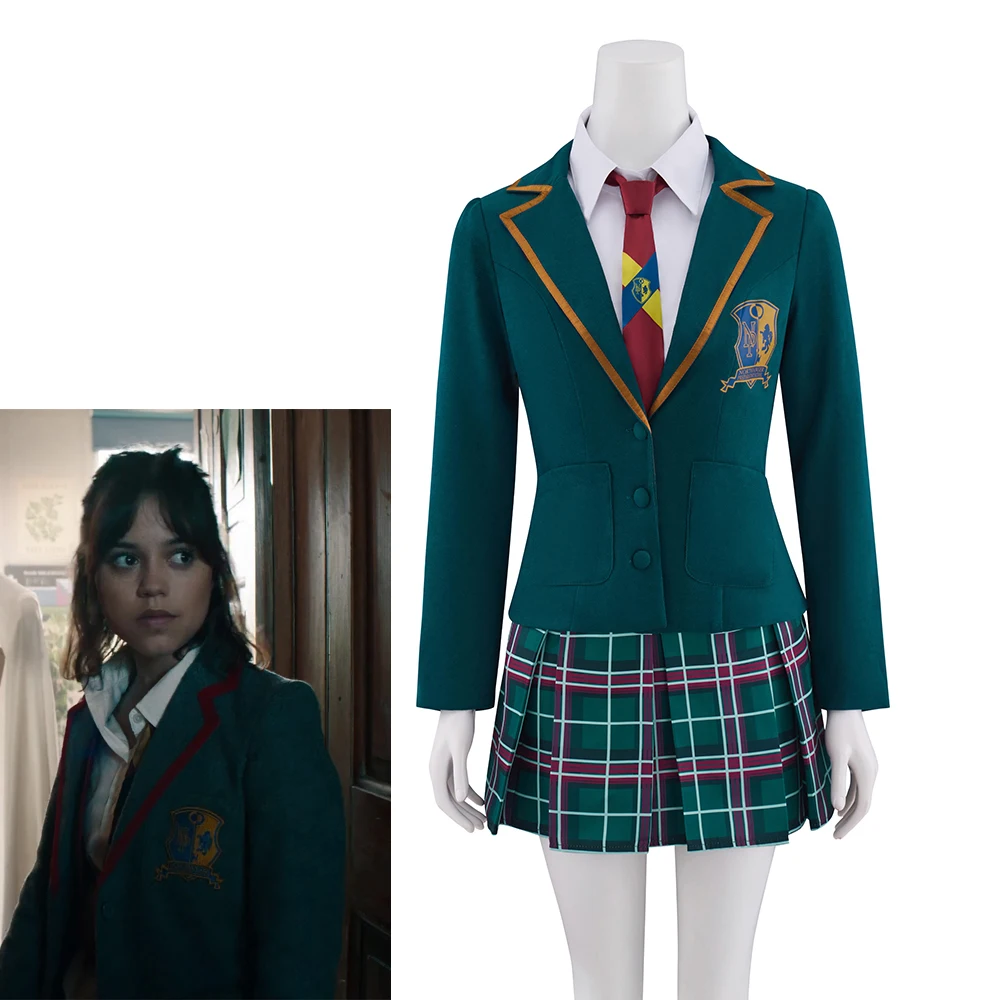 Movie Astrid Deetz Cosplay Costume Women's Jacket Skirt with Tie American School Uniform Halloween Party Outfit
Movie Astrid Deetz Cosplay Costume Women's Jacket Skirt with Tie American School Uniform Halloween Party Outfit