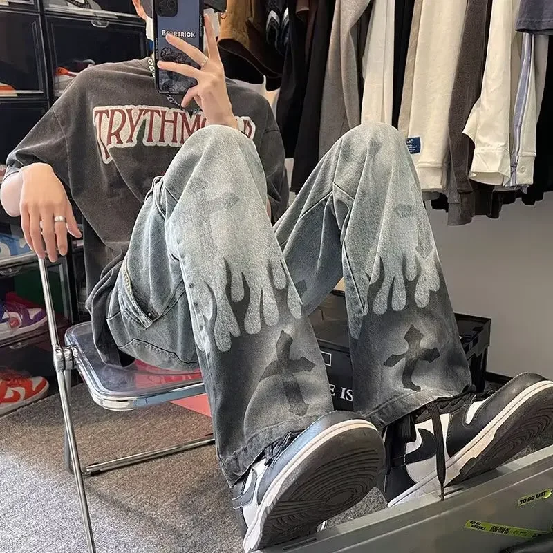 Fashion Ins High Street Loose Port Wind Straight Leg Pants Cross Jeans Men Spring and Autumn Thin Wide Leg Mopping Pants
Fashion Ins High Street Loose Port Wind Straight Leg Pants Cross Jeans Men Spring and Autumn Thin Wide Leg Mopping Pants
