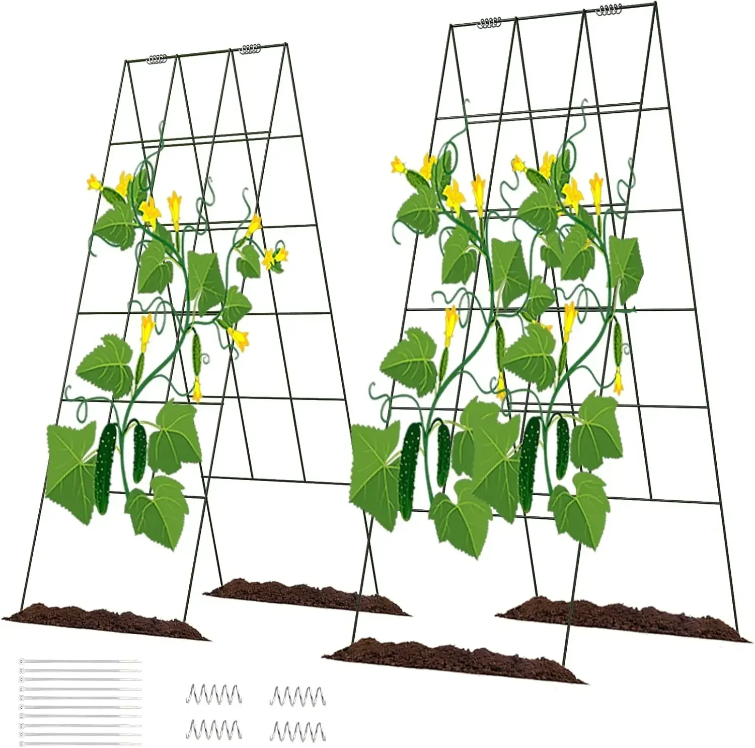 Cucumber Trellis, 48" High Foldable A Frame Garden Trellis, 2 Pack, Plant Support for Climbing Cucumber, Beans,
Cucumber Trellis, 48" High Foldable A Frame Garden Trellis, 2 Pack, Plant Support for Climbing Cucumber, Beans,