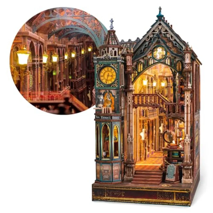 Magic Library Book Nook Kit LED 3D Wood Puzzle with Infinity Mirror DIY Bookshelf Decor, Miniature Craft Gift for and Adults
Magic Library Book Nook Kit LED 3D Wood Puzzle with Infinity Mirror DIY Bookshelf Decor, Miniature Craft Gift for and Adults