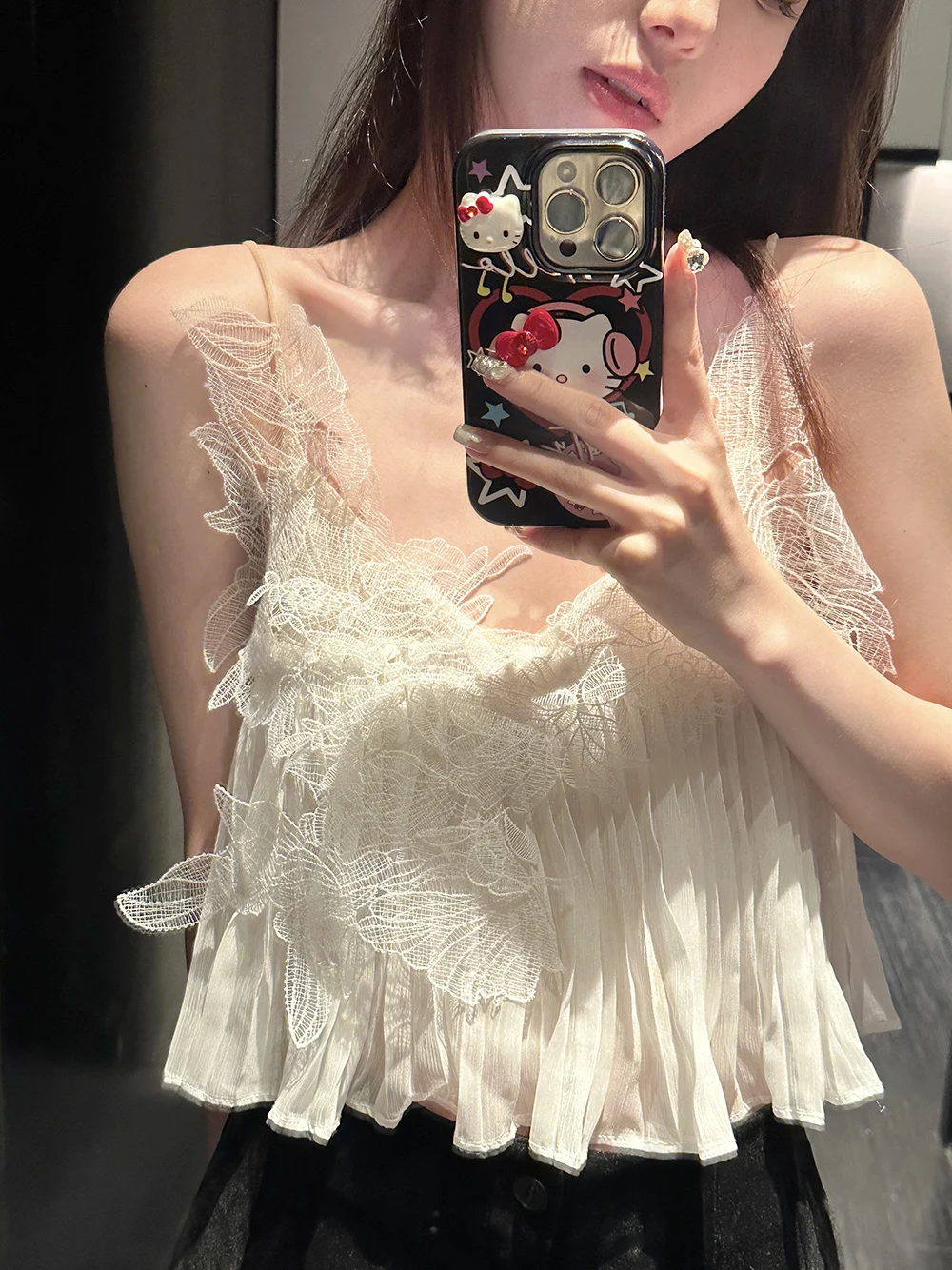 Sexy Lace Trim Csole Tank Top Inner Wear Vest Pure Color Embroidery 3D Effect High End Feel Women's Summer Faion
Sexy Lace Trim Csole Tank Top Inner Wear Vest Pure Color Embroidery 3D Effect High End Feel Women's Summer Faion