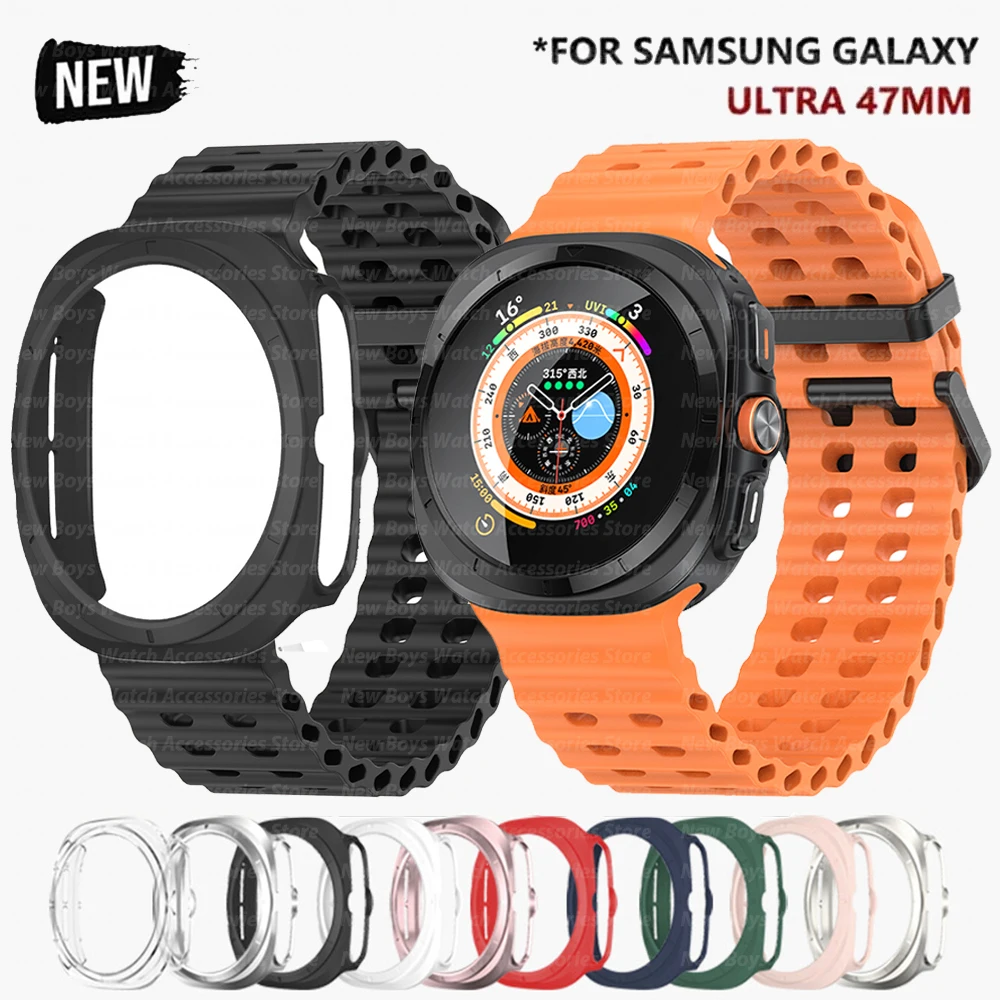 Мягкий силиконовый ремешок + поликарбонатный чехол для Samsung Galaxy Watch Ultra 47 мм спортивный ремешок + защитный чехол для Galaxy Ultra 47 мм
Мягкий силиконовый ремешок + поликарбонатный чехол для Samsung Galaxy Watch Ultra 47 мм спортивный ремешок + защитный чехол для Galaxy Ultra 47 мм