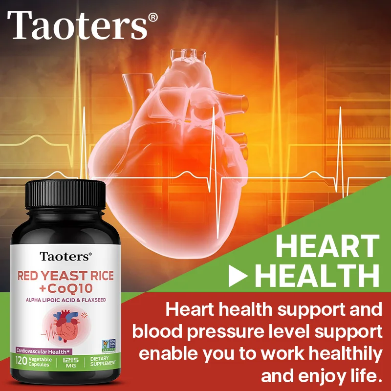 Red Yeast Rice with CoQ10 Capsules, Antioxidant Heart Health Support, Natural Energy Immune & Overall Cardiovascular Wellness
Red Yeast Rice with CoQ10 Capsules, Antioxidant Heart Health Support, Natural Energy Immune & Overall Cardiovascular Wellness
