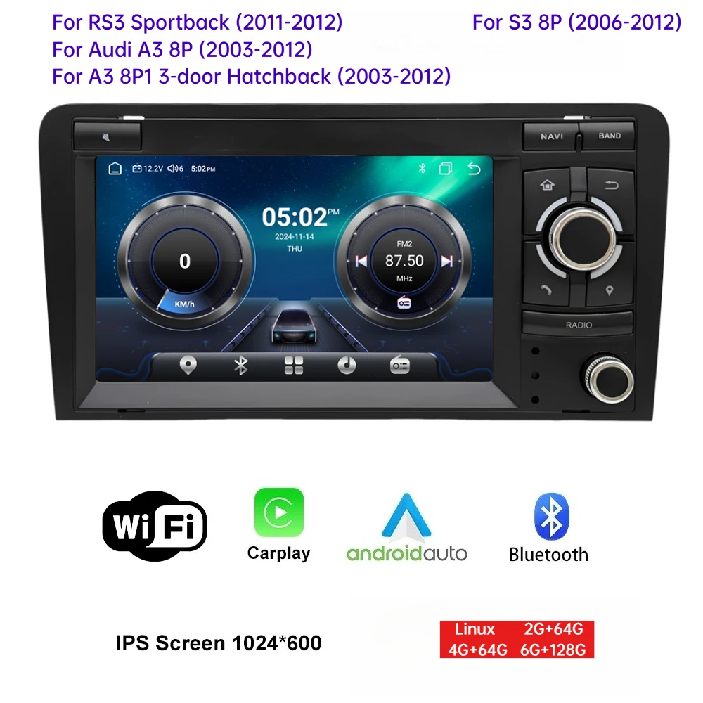 For Audi A3 S3 RS3 Car Multimedia Player 7 Inch Touch Screen Wireless CarPlay Android Auto WiFi Bluetooth Car GPS Navigation
For Audi A3 S3 RS3 Car Multimedia Player 7 Inch Touch Screen Wireless CarPlay Android Auto WiFi Bluetooth Car GPS Navigation
