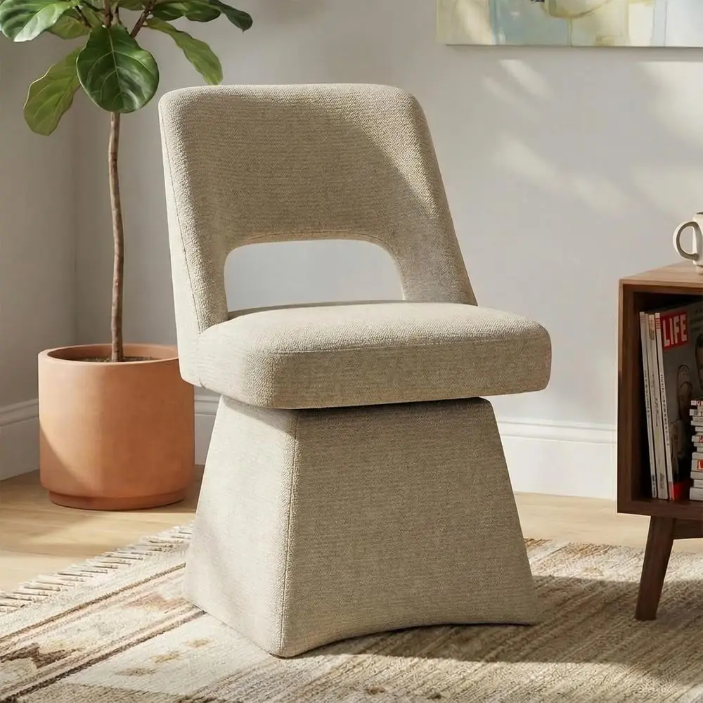 Swivel Upholstered Dining Chairs, Open Back Design, Chenille Fabric for Kitchen, Dining, Living & Bedroom, Khaki (1 Pack)
Swivel Upholstered Dining Chairs, Open Back Design, Chenille Fabric for Kitchen, Dining, Living & Bedroom, Khaki (1 Pack)