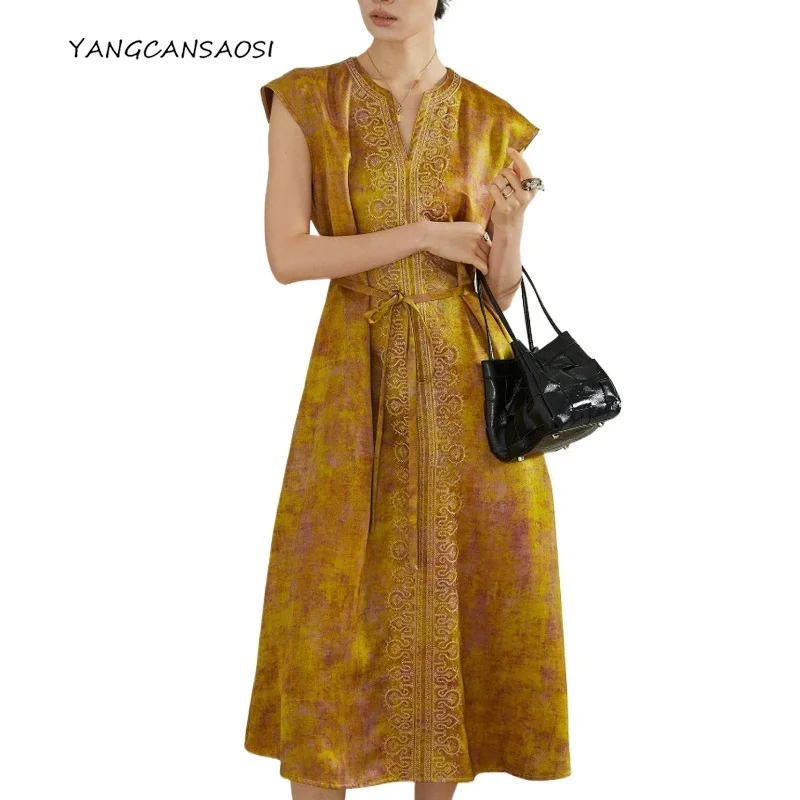 Chinese Style Embroidery Scissor Collar Heavyweight 100% Natural Mulberry Silk Off Shoulder Sleeves Women's Fashionable Dress
Chinese Style Embroidery Scissor Collar Heavyweight 100% Natural Mulberry Silk Off Shoulder Sleeves Women's Fashionable Dress