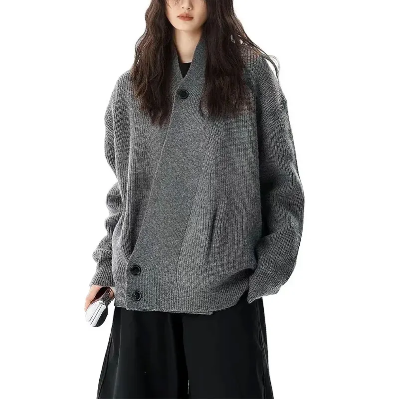 Fashion Irregular Button Knitted Cardigan Female Clothing Solid Color Autumn Winter New Long Sleeve Casual V-Neck Loose Sweaters
Fashion Irregular Button Knitted Cardigan Female Clothing Solid Color Autumn Winter New Long Sleeve Casual V-Neck Loose Sweaters