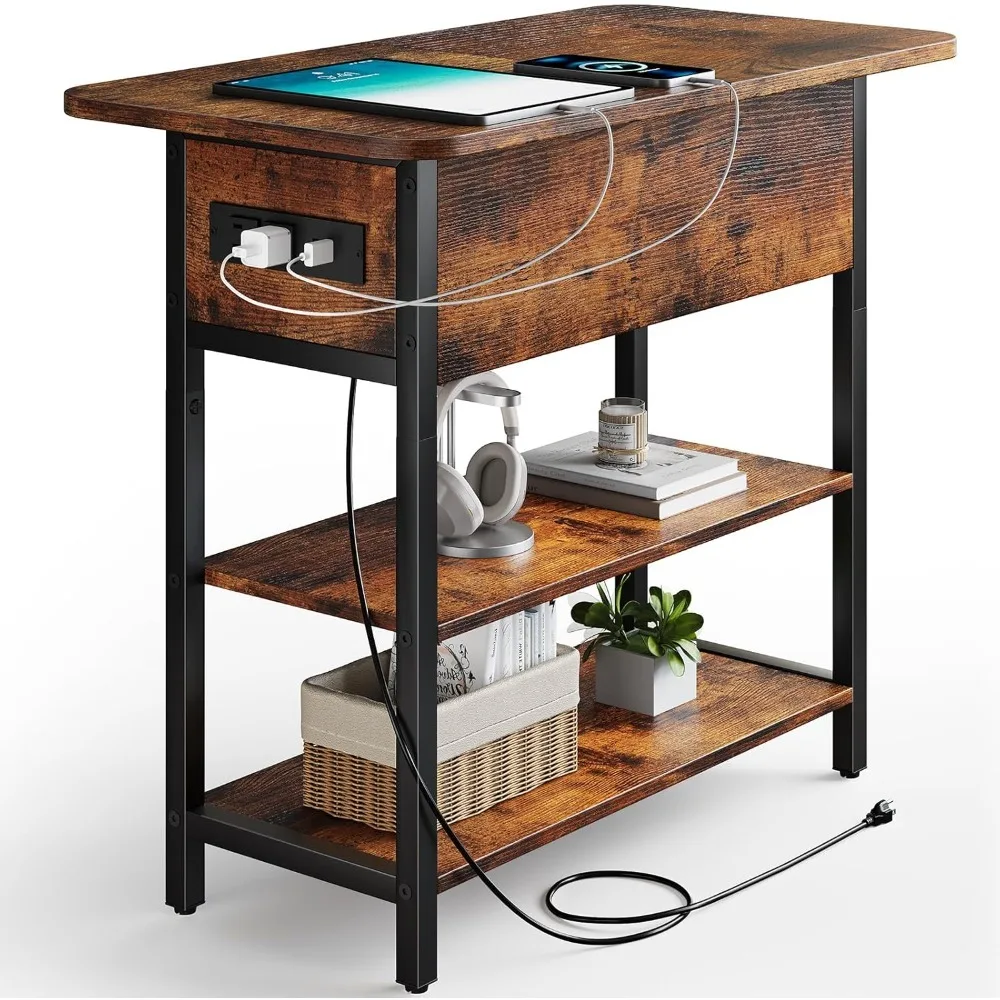 Flip Top End Table with Charging Station USB Ports Outlets Sofa Couch Side Table Storage Shelves Nightstand for Small
Flip Top End Table with Charging Station USB Ports Outlets Sofa Couch Side Table Storage Shelves Nightstand for Small