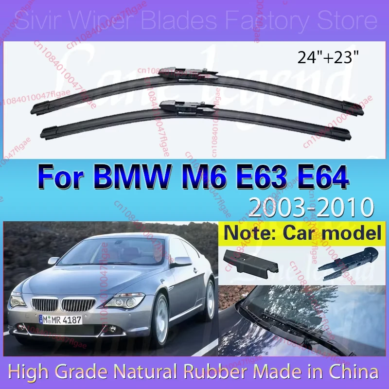 For BMW 630Ci 630i 645Ci 650i M6 E63 E64 2003-2010 Wiper Front Wiper Blades Windshield Windscreen Window 24"+23" Car Accessories
For BMW 630Ci 630i 645Ci 650i M6 E63 E64 2003-2010 Wiper Front Wiper Blades Windshield Windscreen Window 24"+23" Car Accessories