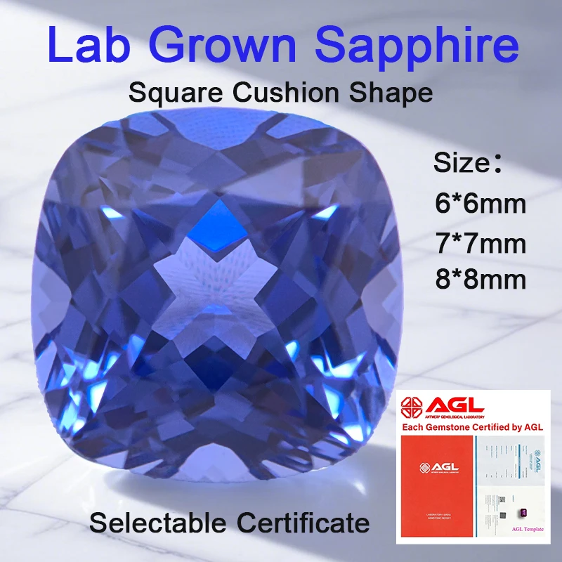 Lab Grown Sapphire Loose Stone Light Royal Blue Color Square Cushion Shape VVS1 for Jewelry Making Selectable AGL Certificate
Lab Grown Sapphire Loose Stone Light Royal Blue Color Square Cushion Shape VVS1 for Jewelry Making Selectable AGL Certificate