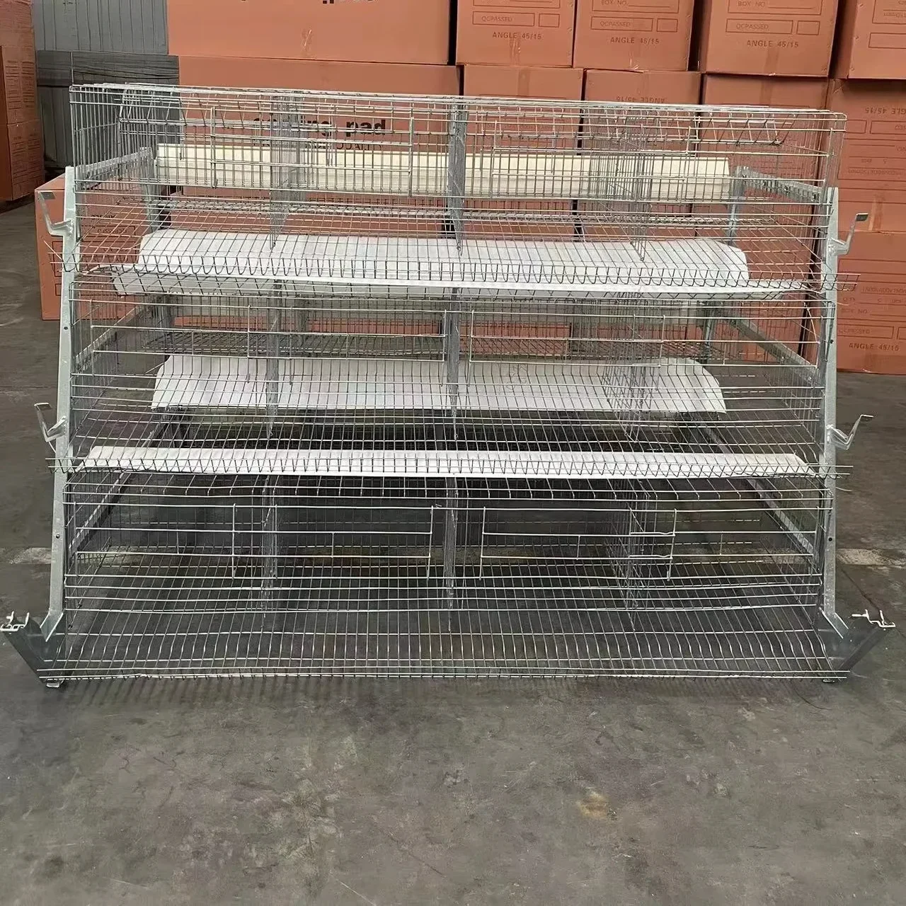 A Type Egg Cage, Three Layers and Four Doors, Capacity 96pcs, Suitable for Farms, Can Be Customized, Simple Chicken Cage
A Type Egg Cage, Three Layers and Four Doors, Capacity 96pcs, Suitable for Farms, Can Be Customized, Simple Chicken Cage