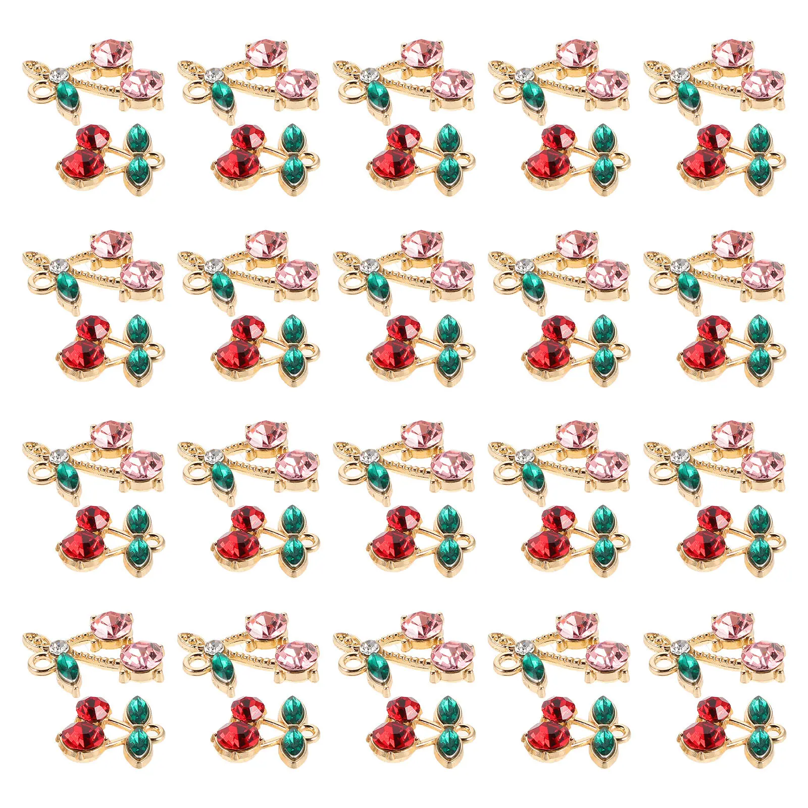 40Pcs Alloy Cherry Pendant Charms Sparkling Rhinestone Cute Fruit Design for Jewelry Making Bracelets Necklaces Earrings
40Pcs Alloy Cherry Pendant Charms Sparkling Rhinestone Cute Fruit Design for Jewelry Making Bracelets Necklaces Earrings