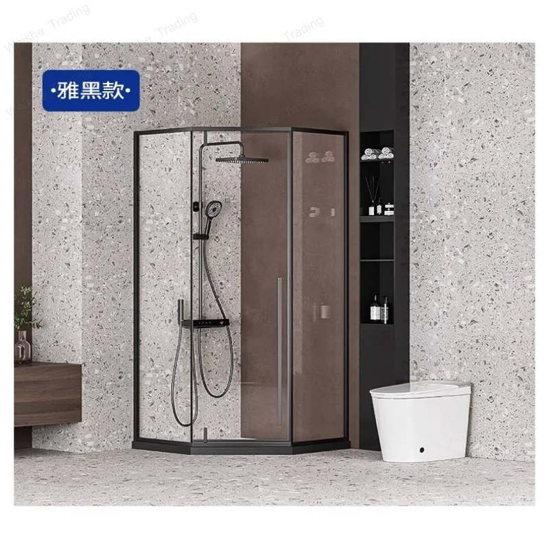 Diamond shower room glass partition inside and outside door dry and wet separation extremely narrow stainless steel full frame
Diamond shower room glass partition inside and outside door dry and wet separation extremely narrow stainless steel full frame