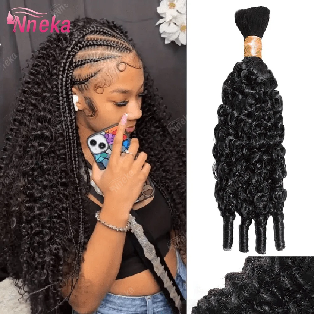 Nneka Burmese Curly Bulk Human Hair Extension With Spail Ends Boho Braiding No Weft Bundles Virgin Hair 15A 1/2/3/4 PCS 10-30in
Nneka Burmese Curly Bulk Human Hair Extension With Spail Ends Boho Braiding No Weft Bundles Virgin Hair 15A 1/2/3/4 PCS 10-30in