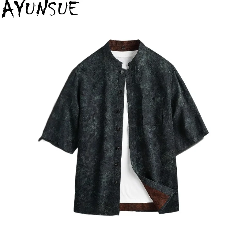 AYUNSUE 100% Natural Mulberry Silk Shirts for Man High Quality Summer Top Luxury Short Sleeve Shirts Watered Gauze Shirt Casual
AYUNSUE 100% Natural Mulberry Silk Shirts for Man High Quality Summer Top Luxury Short Sleeve Shirts Watered Gauze Shirt Casual